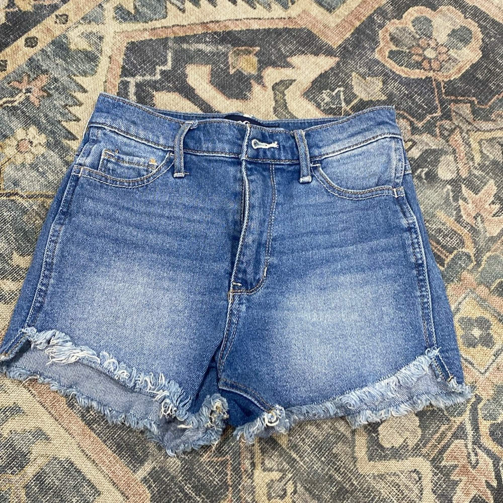 Medium to light wash High waisted jean shorts
